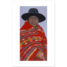 Load image into Gallery viewer, notecard featuring painting of a Navajo man wearing a red pendleton blanket and natani nez hat