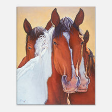 Load image into Gallery viewer, painting of three red and white horses