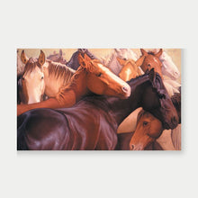 Load image into Gallery viewer, painting of brown and white horses by john farnsworth
