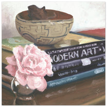 Load image into Gallery viewer, rose peony painting modern art stack of books native american pottery john farnsworth
