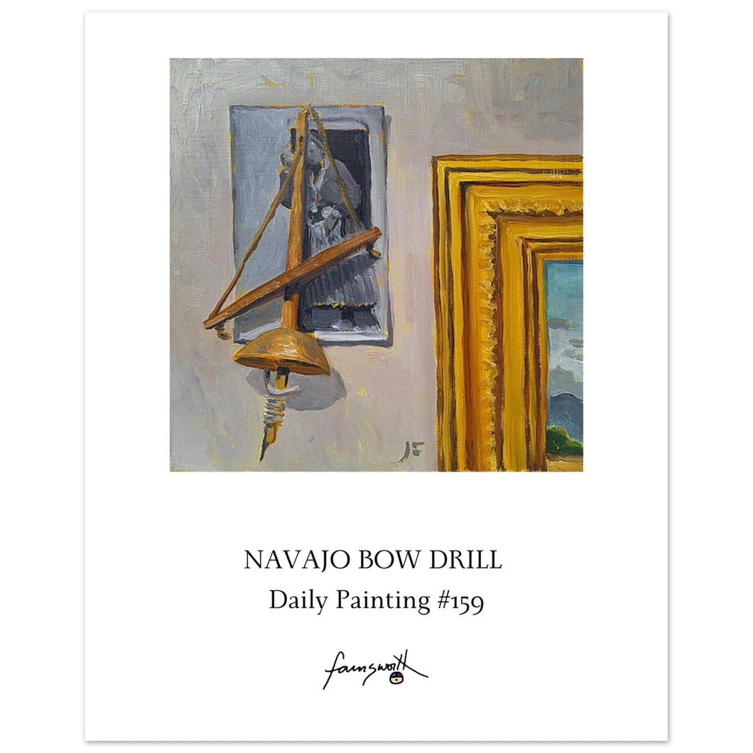 poster of a painting of a navajo bow drill by john farnsworth