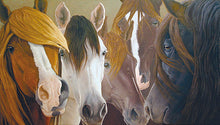 Load image into Gallery viewer, painting of five horses
